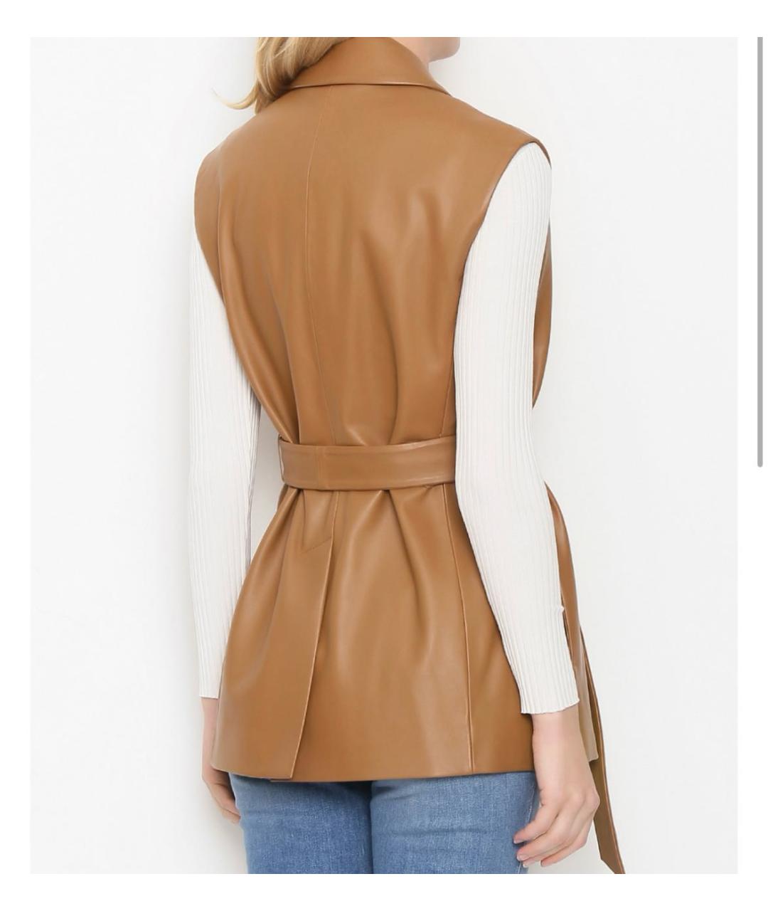 WEEKEND MAX MARA Оранжевый креповый жилет, фото 8