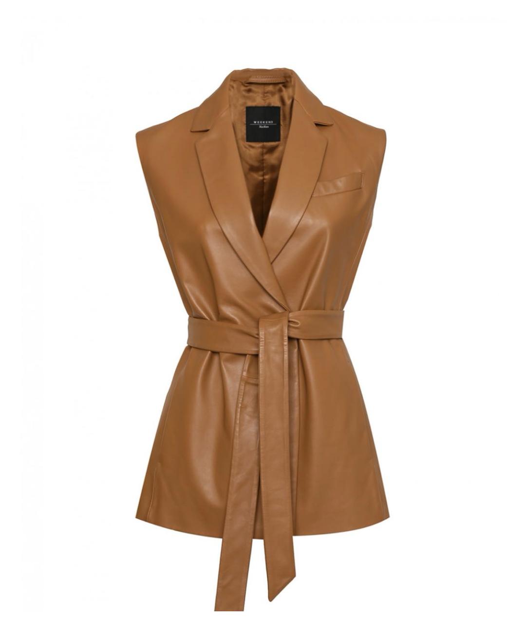 WEEKEND MAX MARA Оранжевый креповый жилет, фото 9