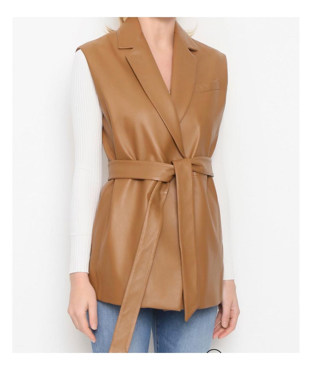 WEEKEND MAX MARA Оранжевый креповый жилет, фото 7