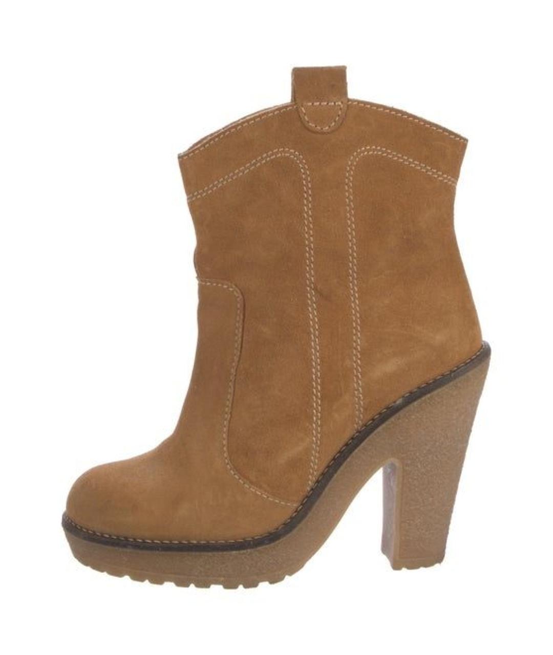 GANNI Коричневые замшевые полусапоги, фото 5