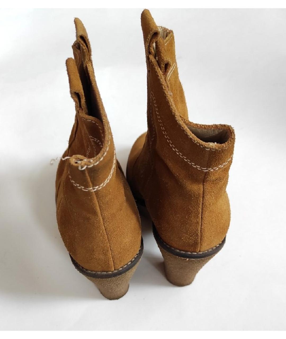 GANNI Коричневые замшевые полусапоги, фото 4