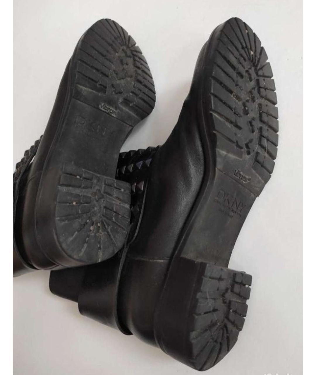 DKNY Черные кожаные полусапоги, фото 4