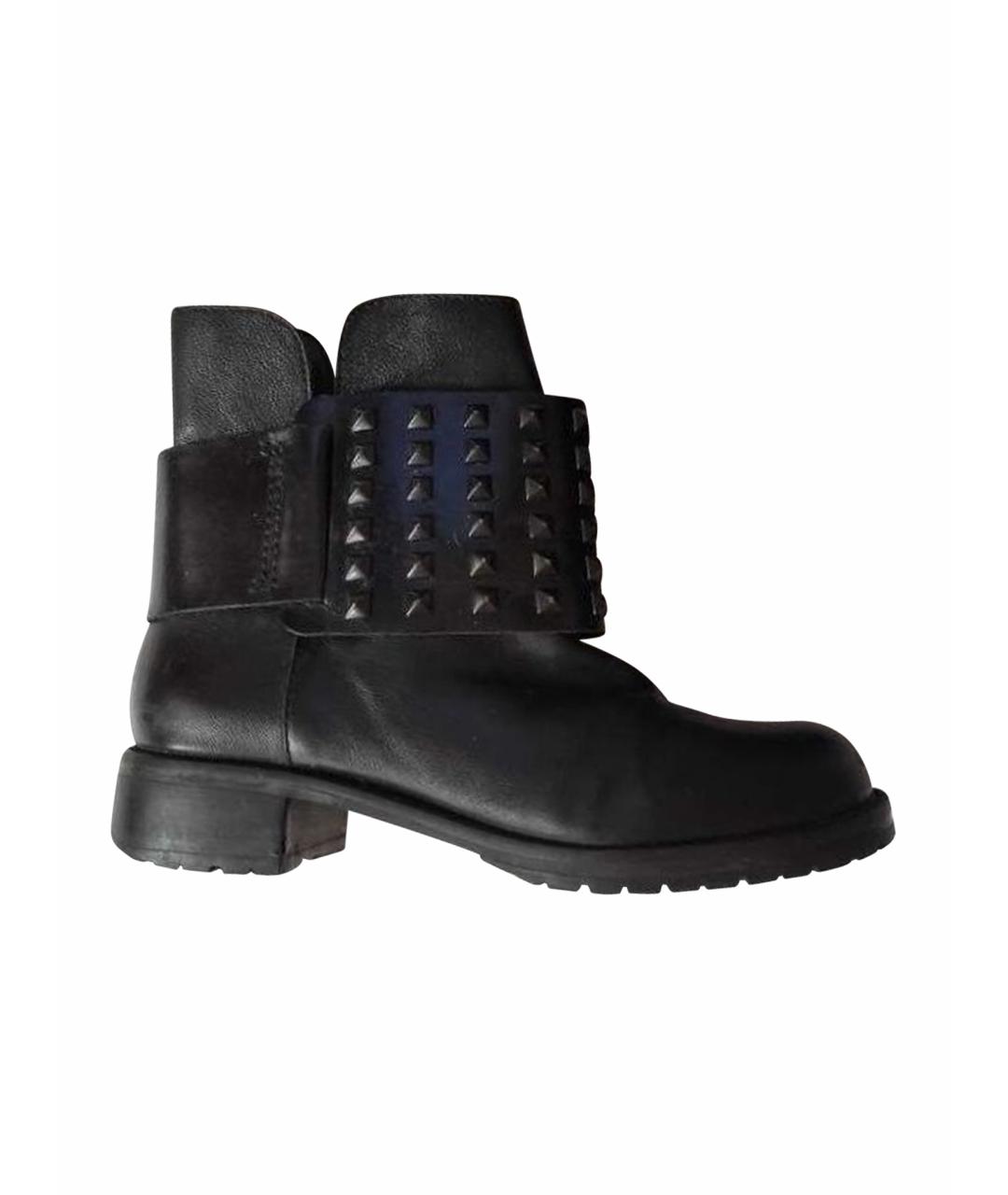 DKNY Черные кожаные полусапоги, фото 1