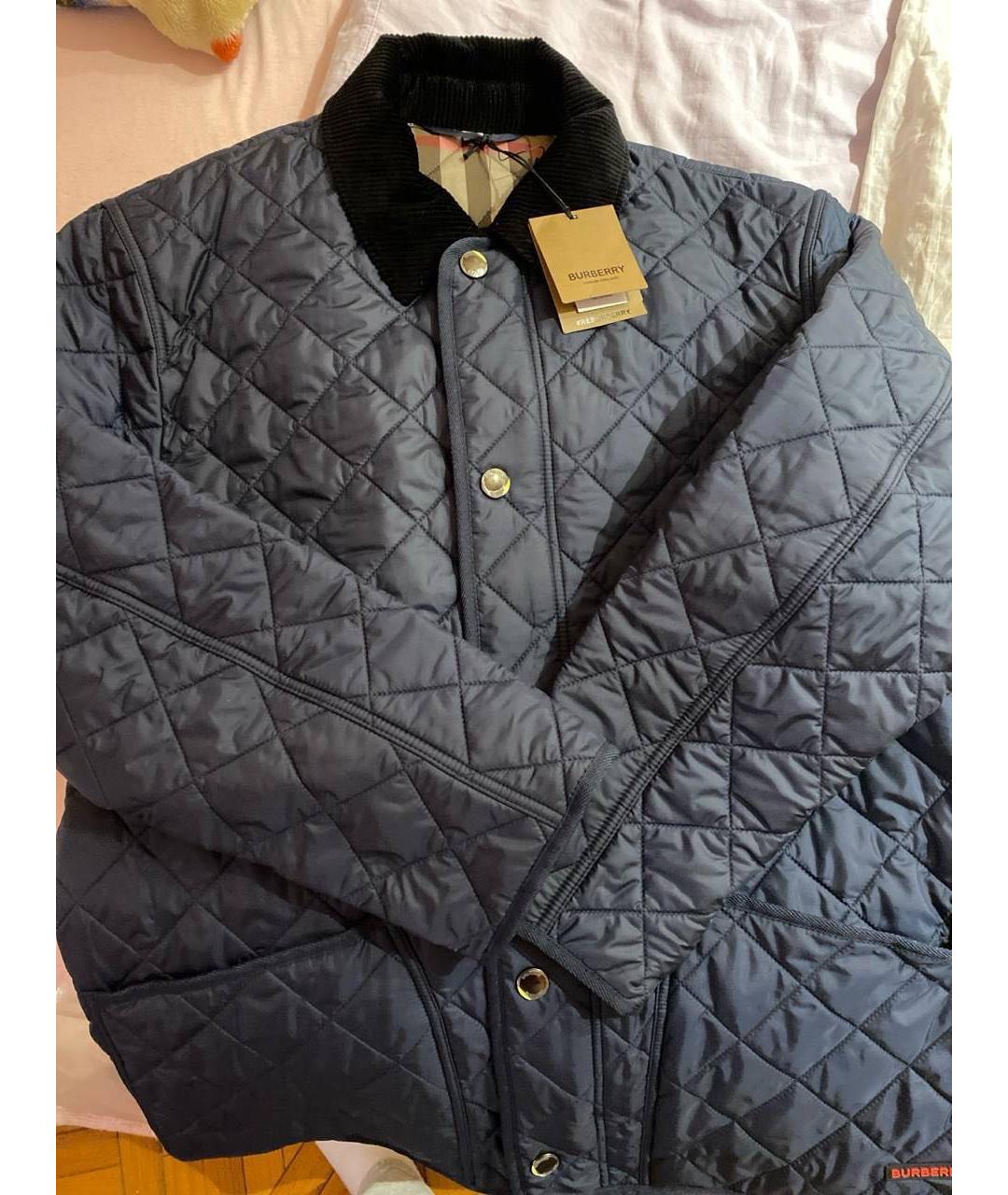 BURBERRY Темно-синяя полиамидовая куртка, фото 3