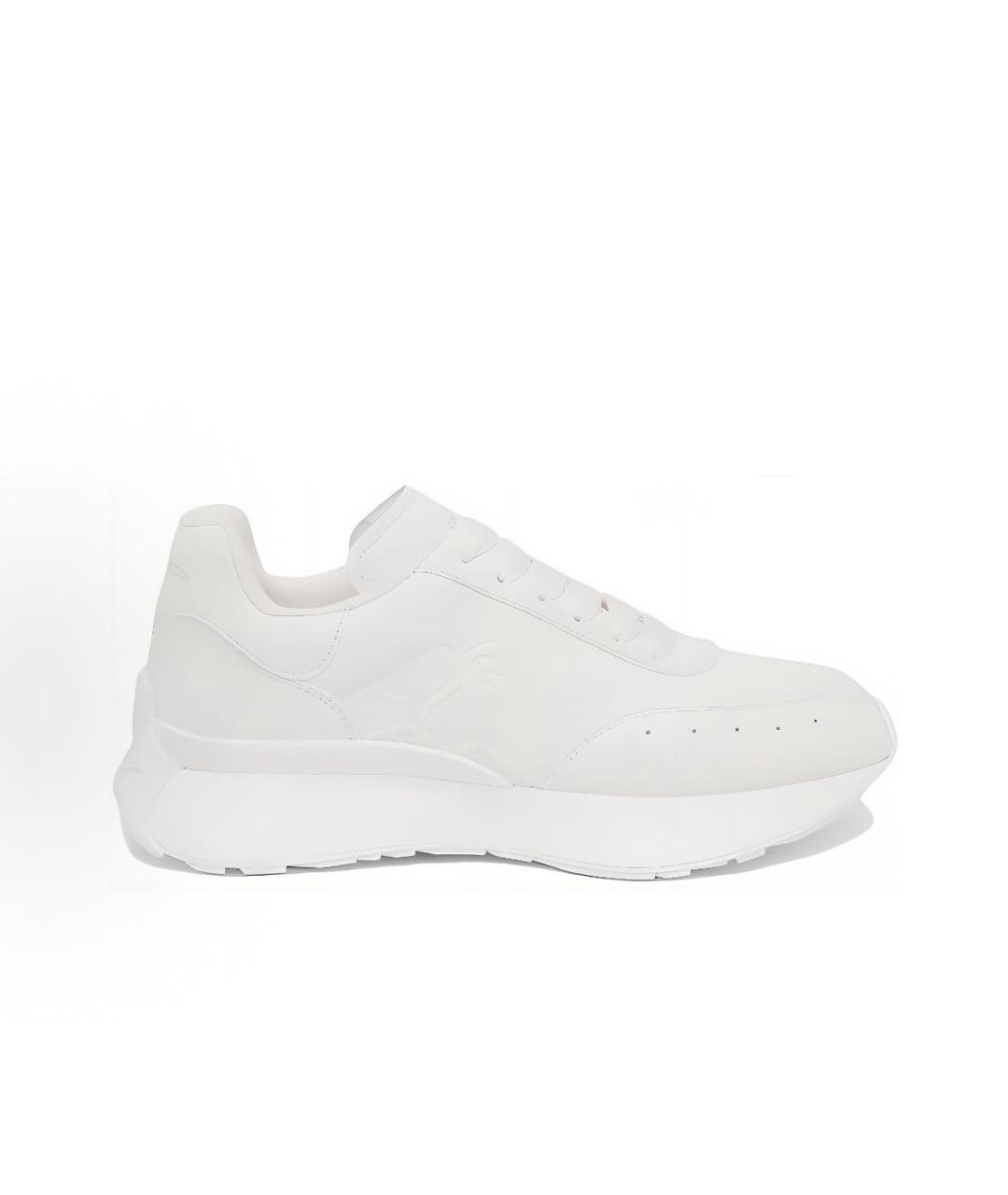 ALEXANDER MCQUEEN Бежевые кожаные низкие кроссовки / кеды, фото 6