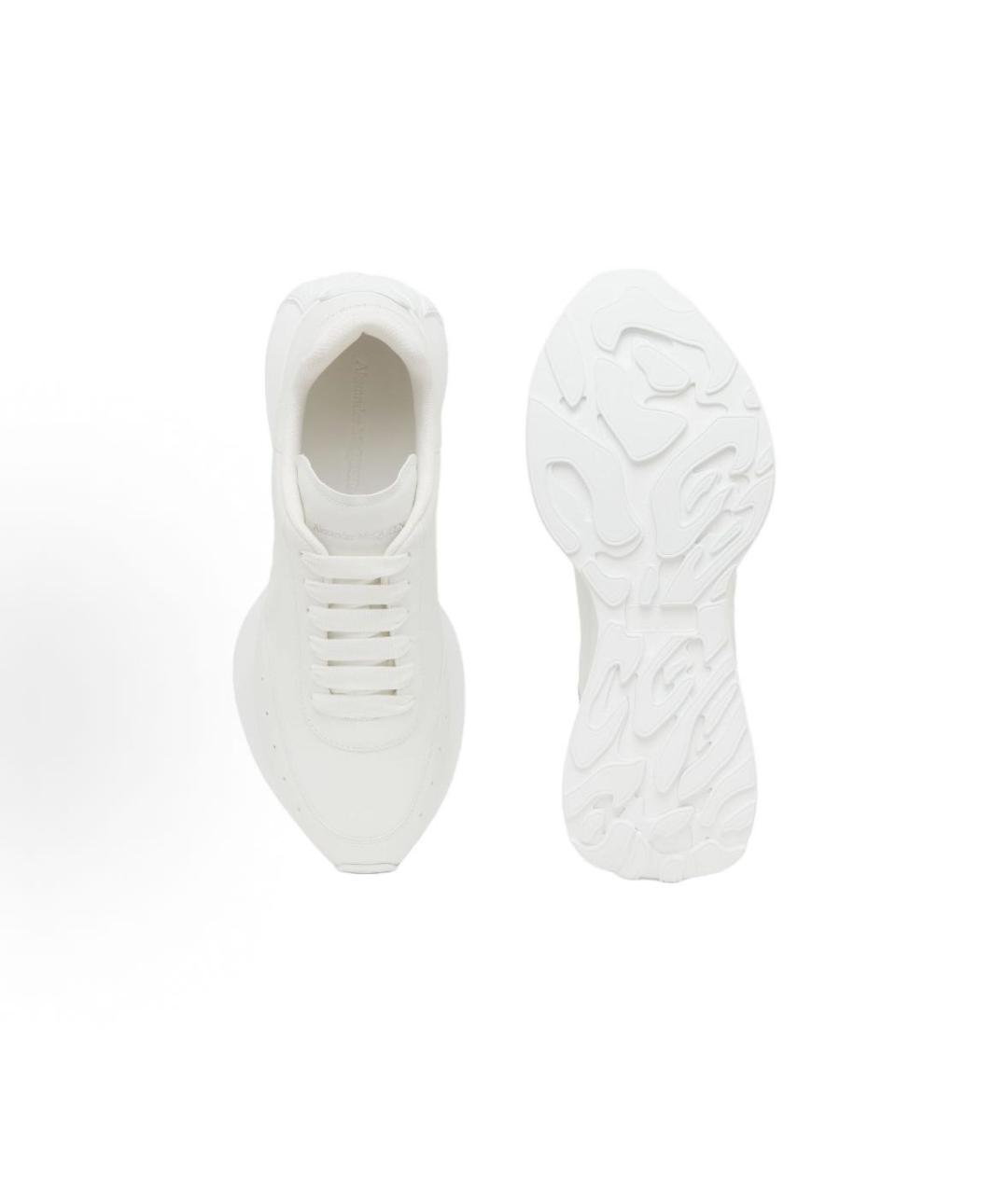 ALEXANDER MCQUEEN Бежевые кожаные низкие кроссовки / кеды, фото 3