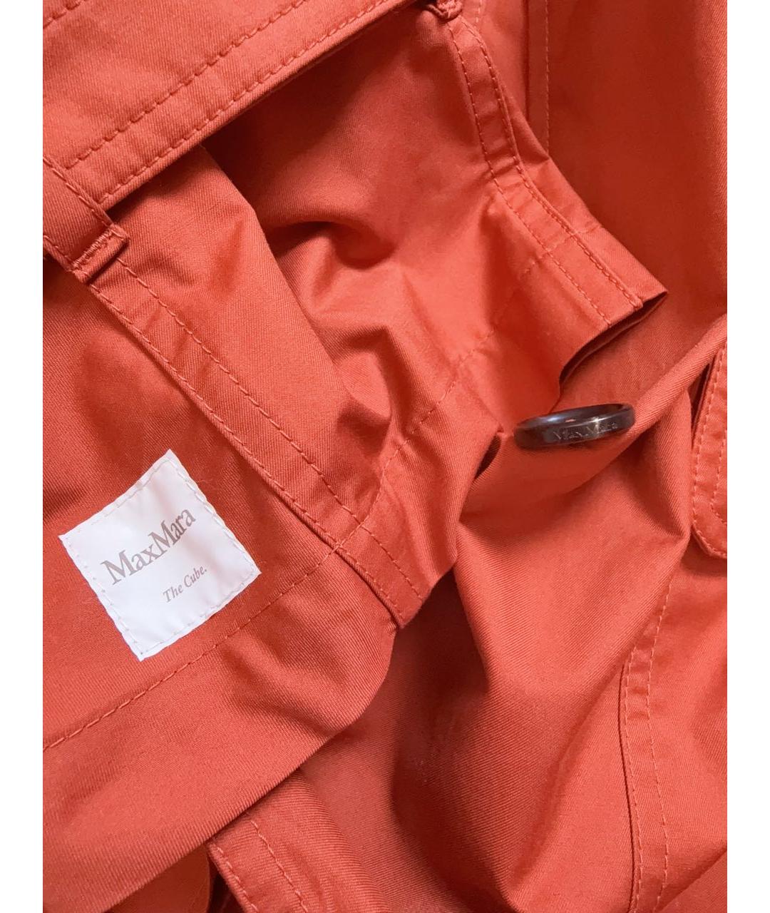 MAX MARA Оранжевый хлопковый тренч/плащ, фото 5