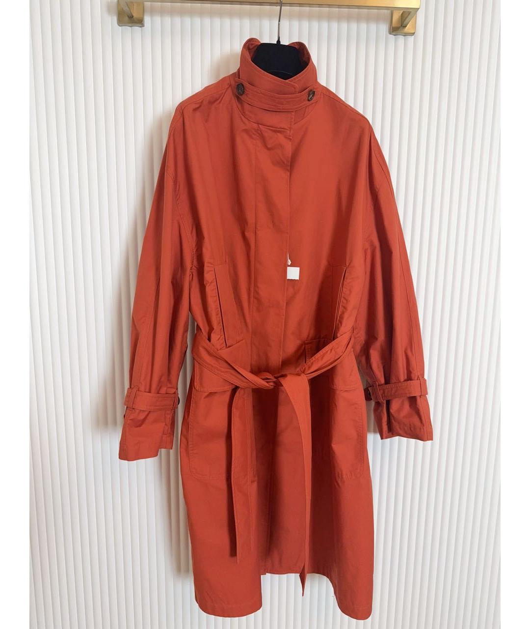 MAX MARA Оранжевый хлопковый тренч/плащ, фото 4