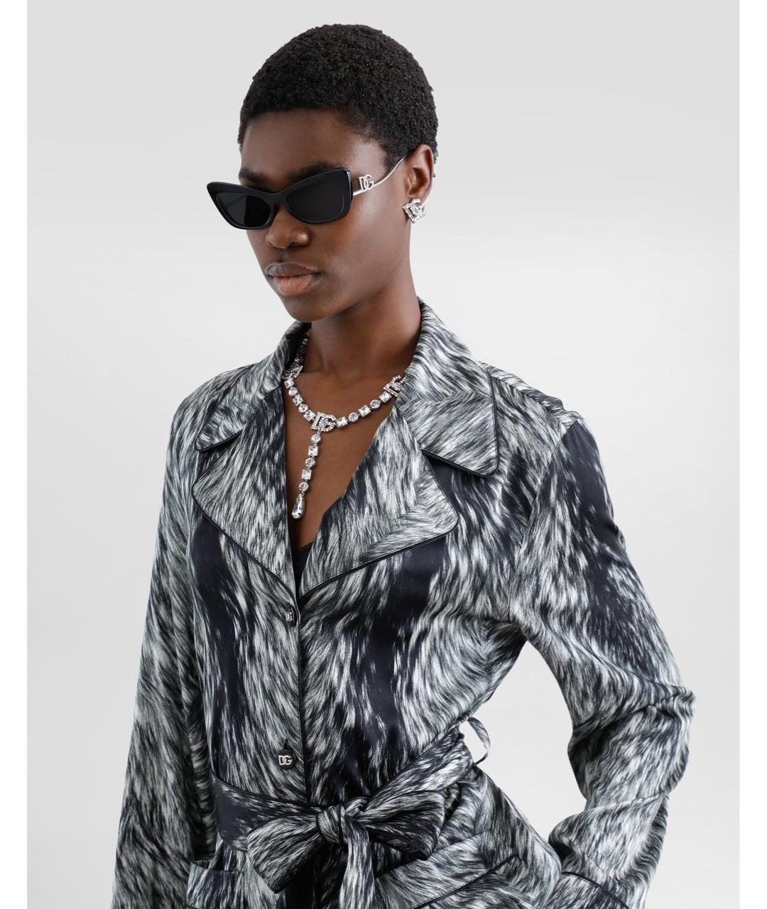 DOLCE&GABBANA Мульти шелковый костюм с брюками, фото 3