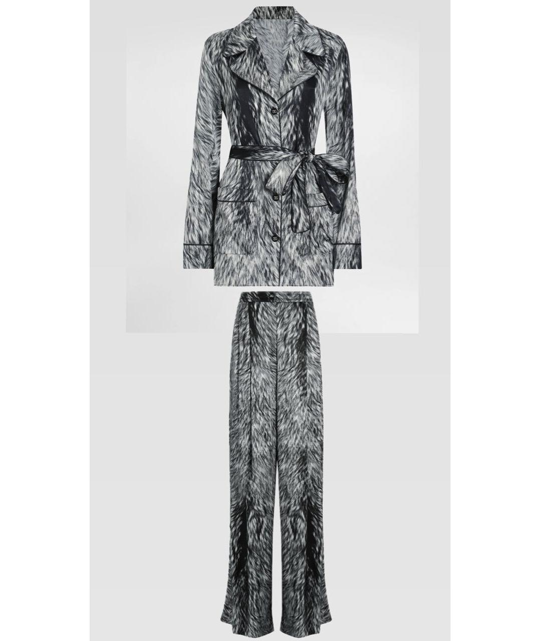 DOLCE&GABBANA Мульти шелковый костюм с брюками, фото 9