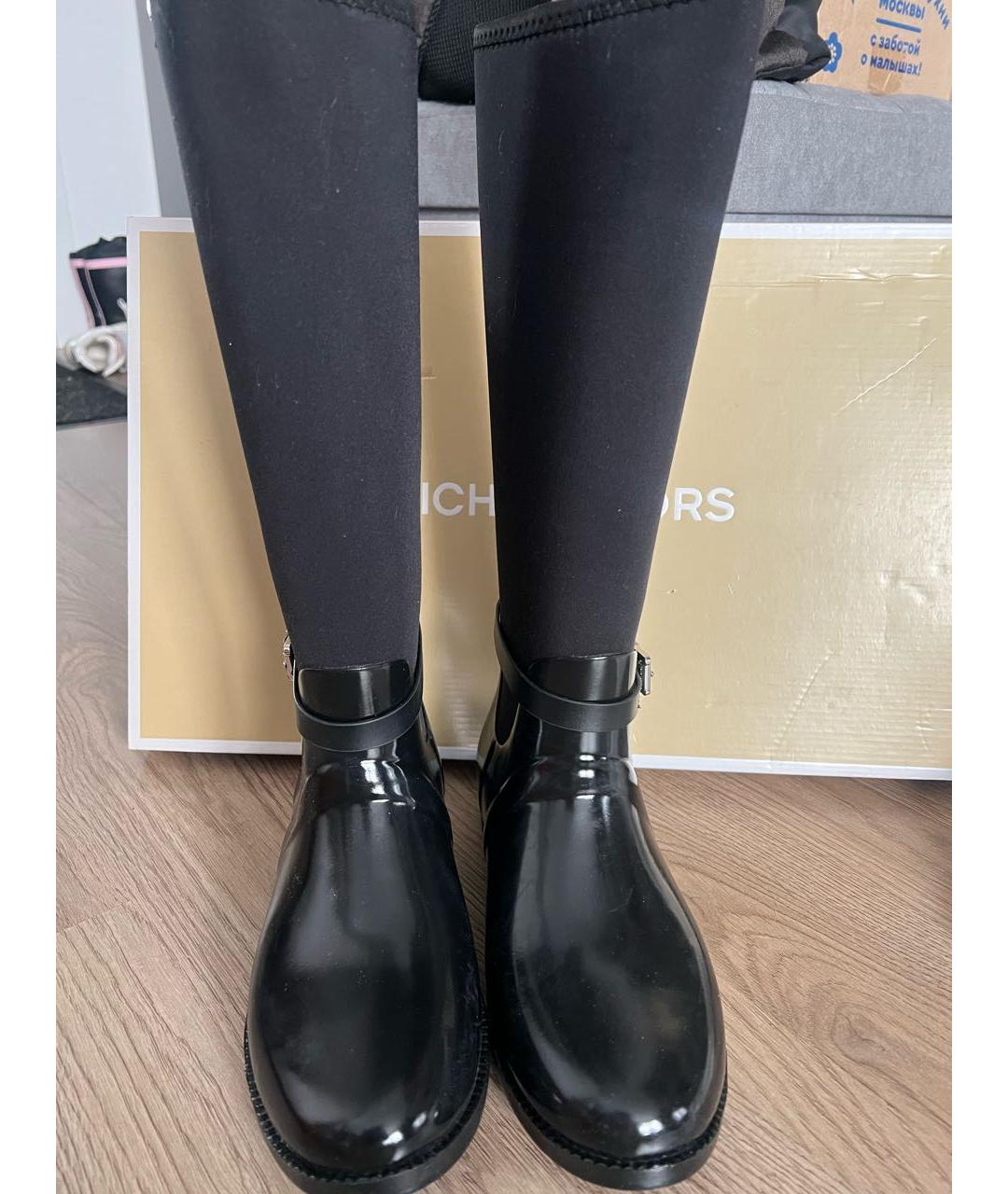 MICHAEL MICHAEL KORS Черные резиновые сапоги, фото 3