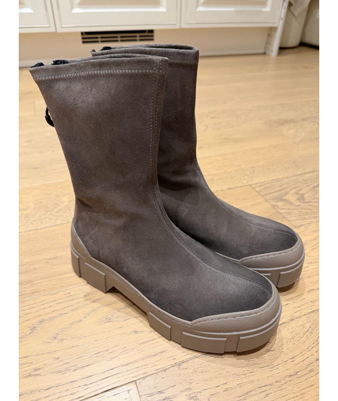 VIC MATIE Антрацитовые замшевые ботинки, фото 2