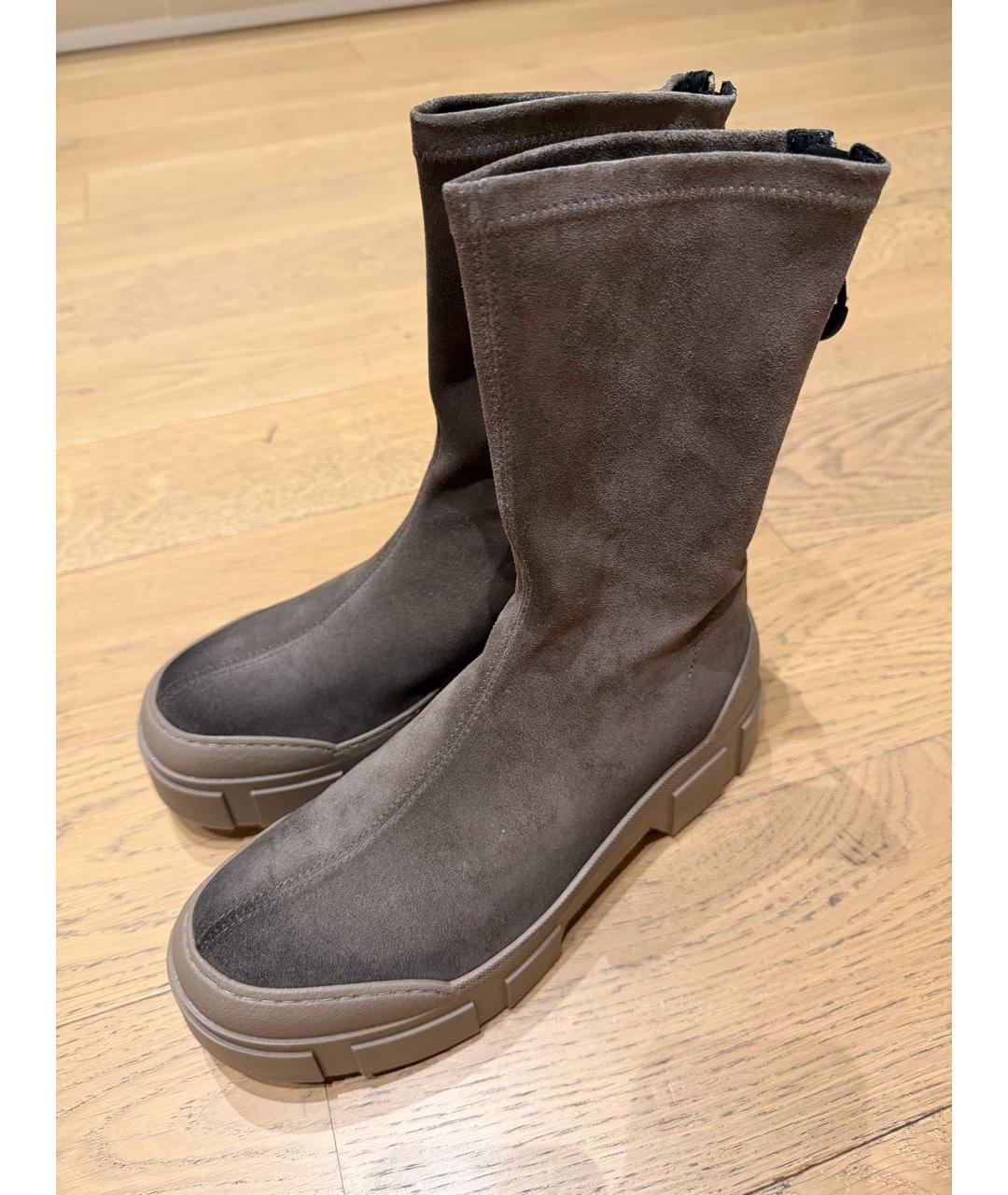 VIC MATIE Антрацитовые замшевые ботинки, фото 6