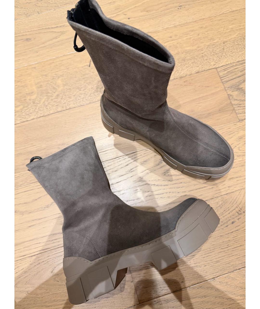 VIC MATIE Антрацитовые замшевые ботинки, фото 9