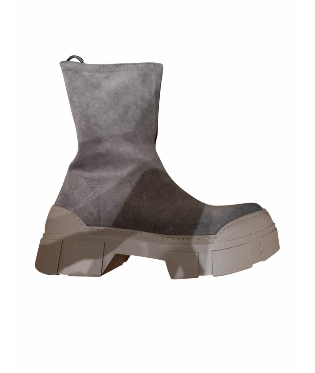 VIC MATIE Антрацитовые замшевые ботинки, фото 1