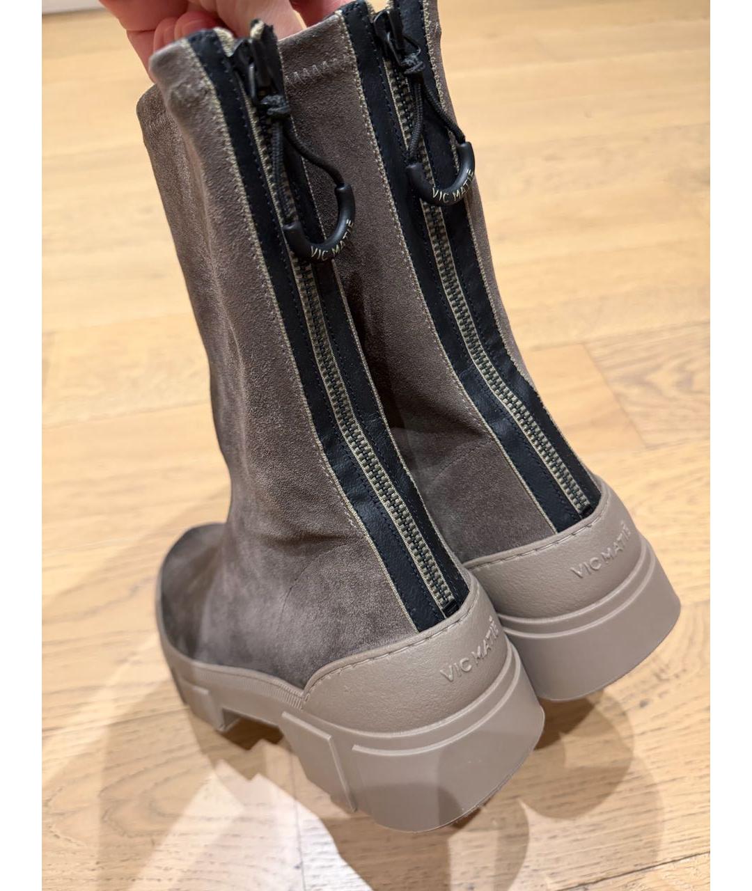 VIC MATIE Антрацитовые замшевые ботинки, фото 4