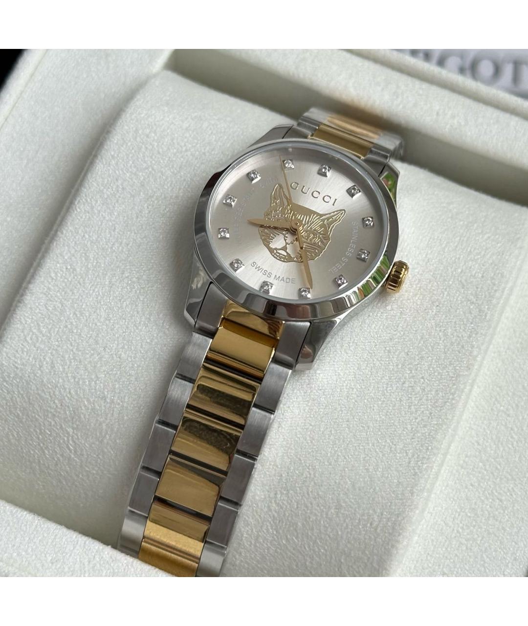 GUCCI Серебряные стальные часы, фото 3