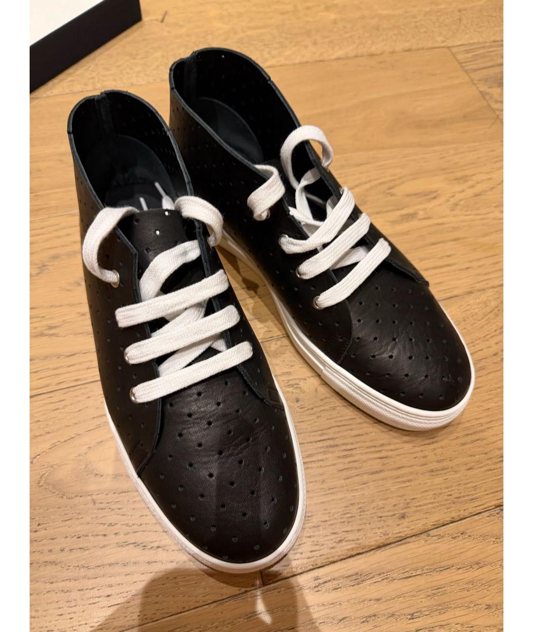 Principe di Bologna Черные кожаные кеды, фото 2