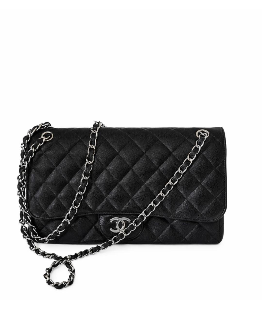 CHANEL Черная кожаная сумка через плечо, фото 6