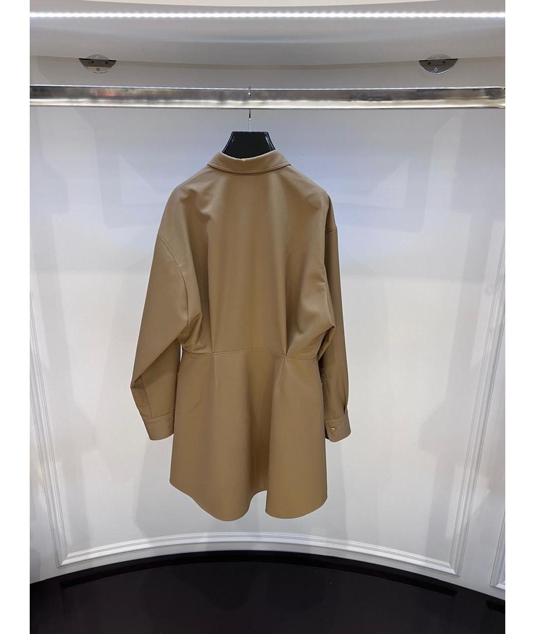 CELINE Бежевое шерстяное повседневное платье, фото 3