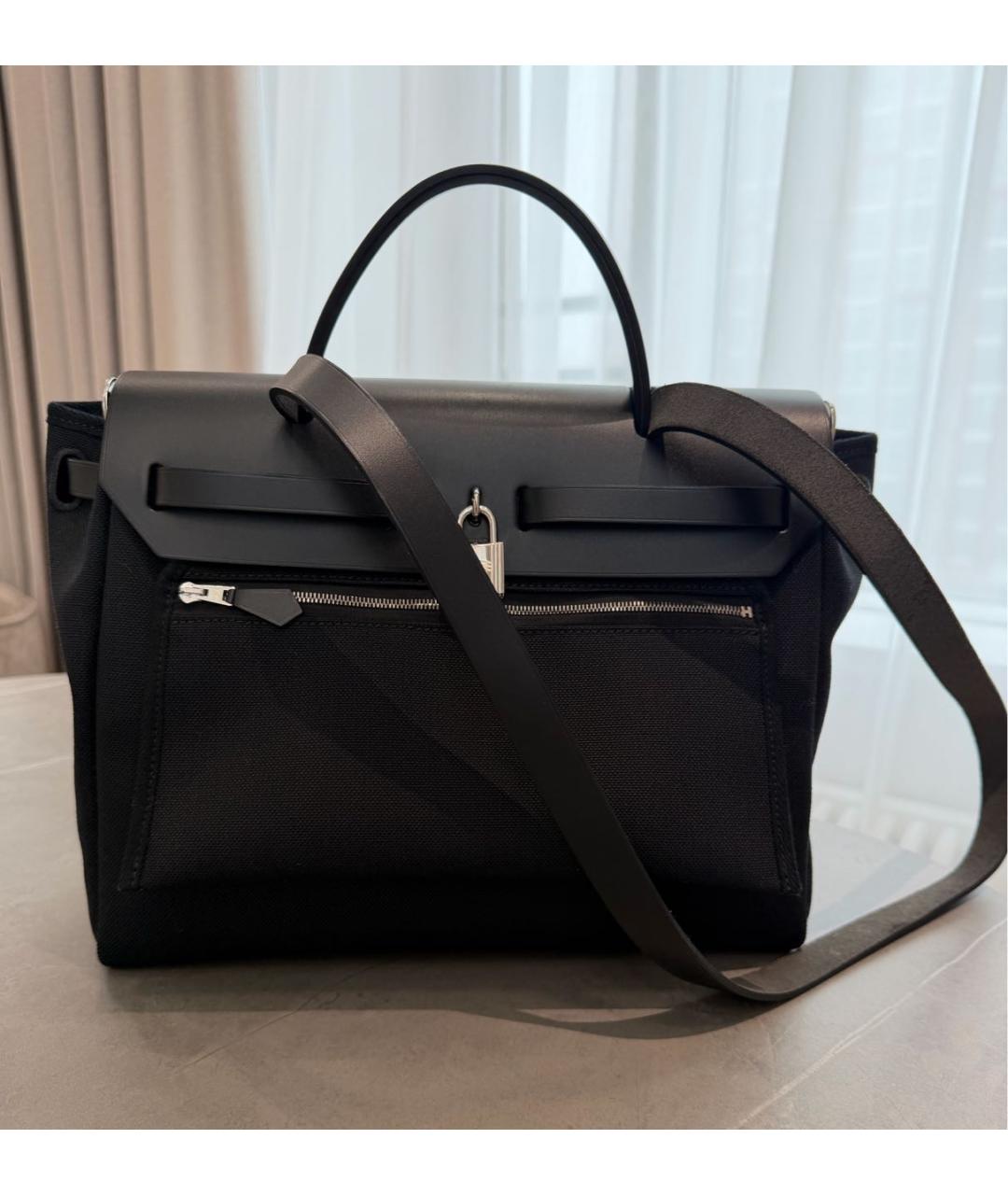 HERMES Черная тканевая сумка через плечо, фото 3