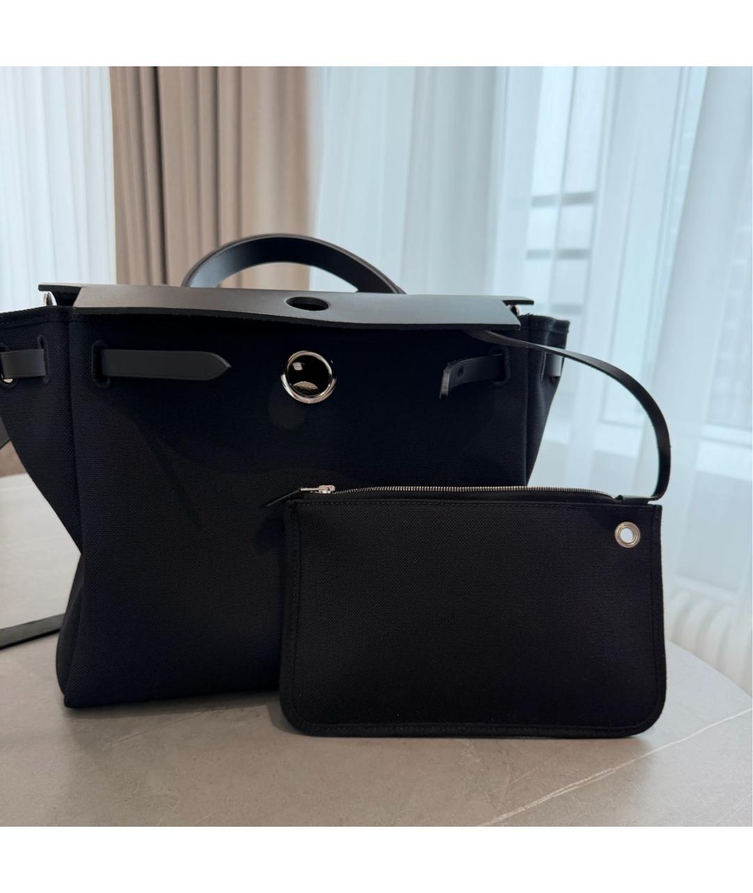 HERMES Черная тканевая сумка через плечо, фото 4