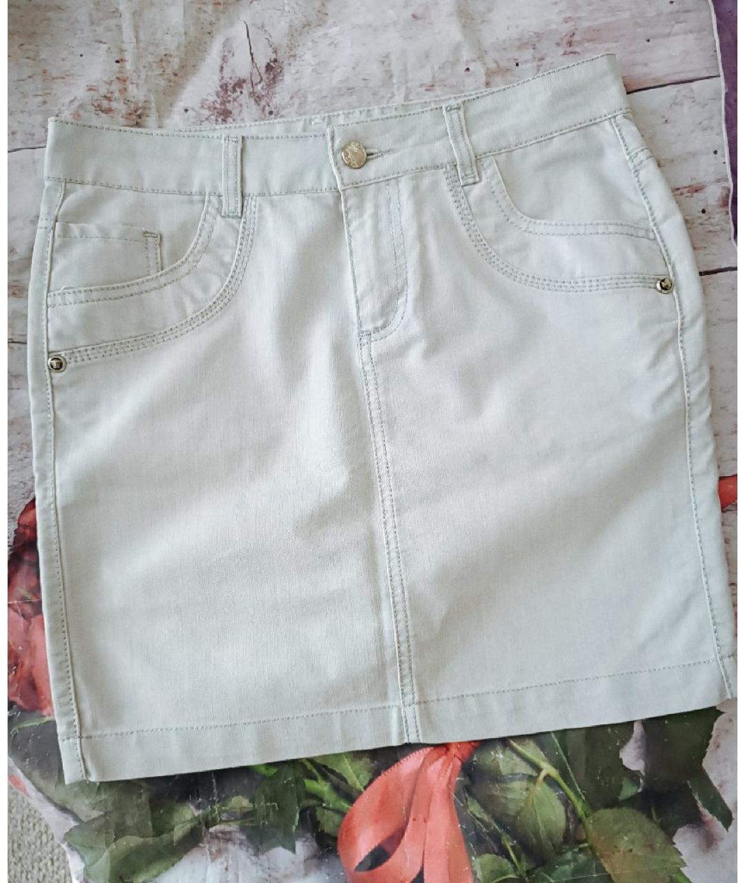 VERSACE JEANS COUTURE Серебряная хлопковая юбка мини, фото 6