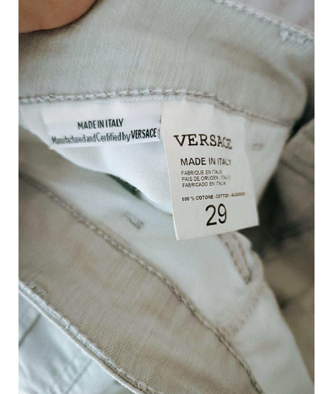 VERSACE JEANS COUTURE Серебряная хлопковая юбка мини, фото 5