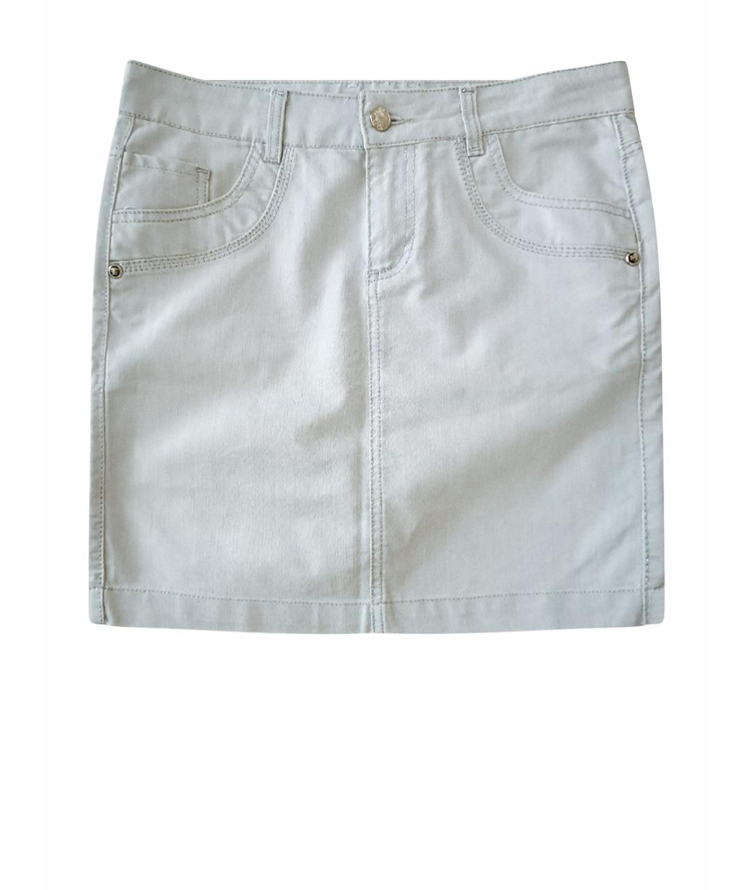 VERSACE JEANS COUTURE Серебряная хлопковая юбка мини, фото 1