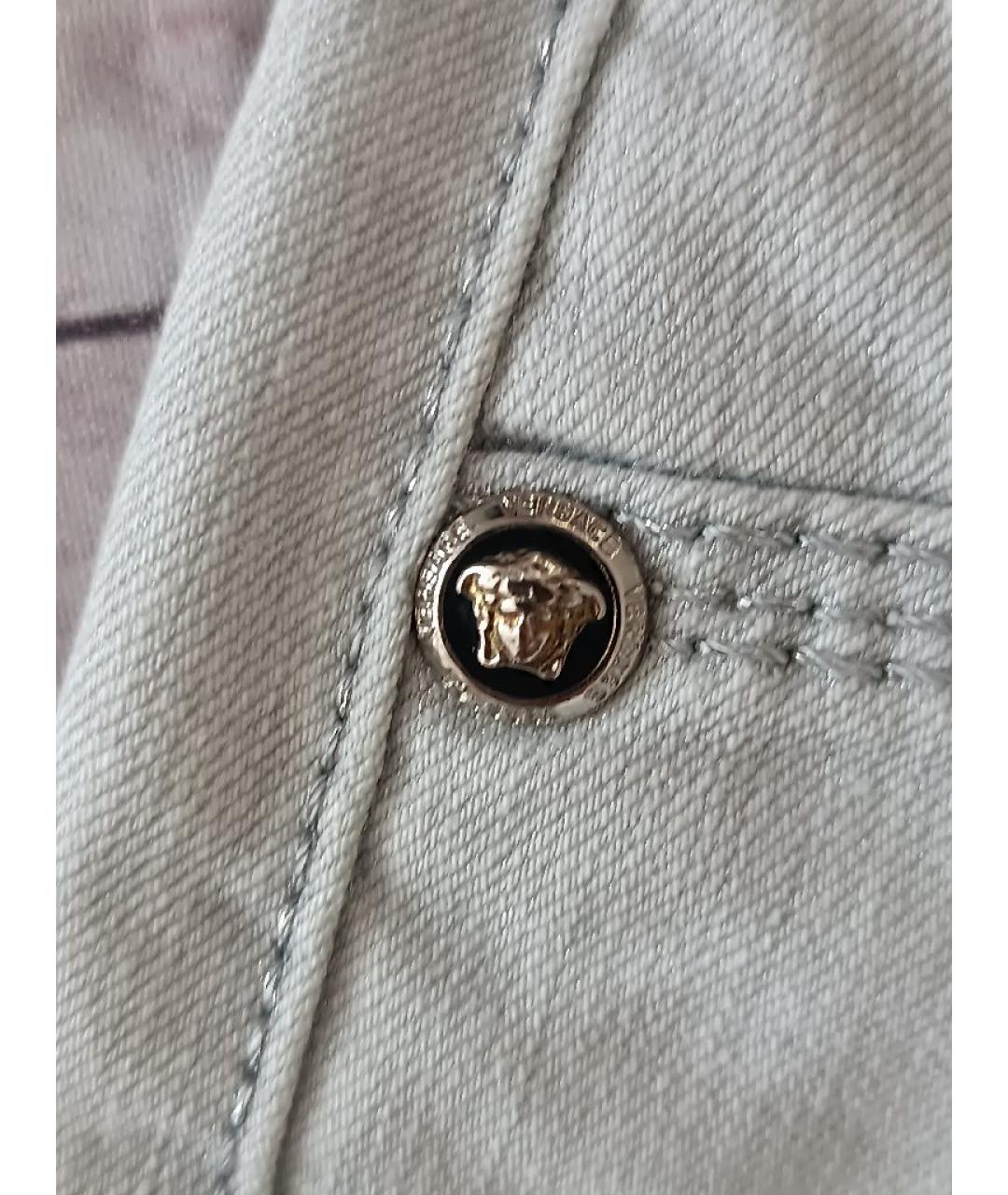 VERSACE JEANS COUTURE Серебряная хлопковая юбка мини, фото 3