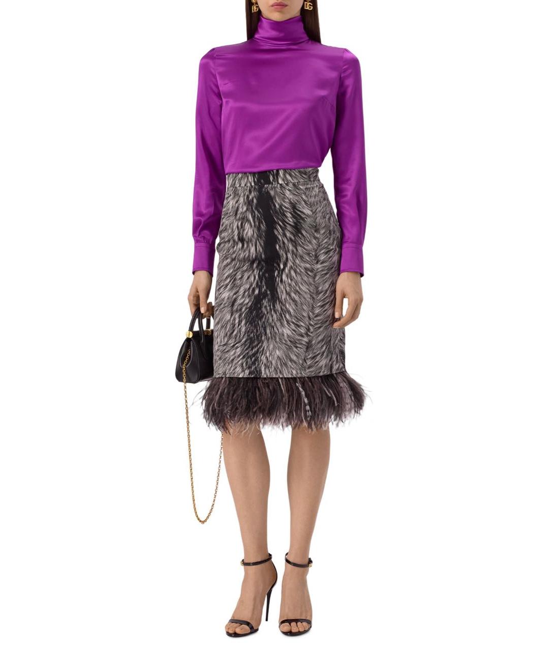 DOLCE&GABBANA Фиолетовая шелковая блузы, фото 5