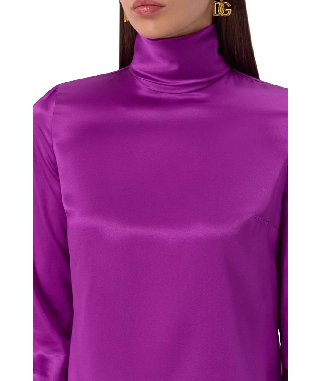 DOLCE&GABBANA Фиолетовая шелковая блузы, фото 4