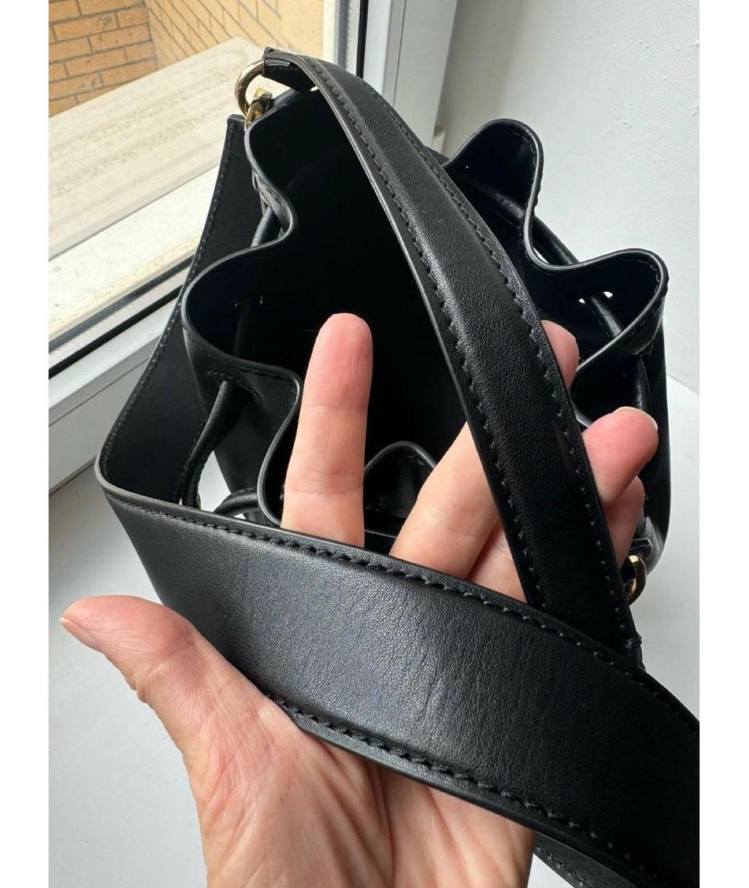 TRUSSARDI Черная кожаная сумка через плечо, фото 5