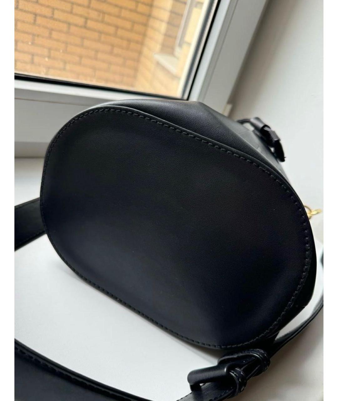 TRUSSARDI Черная кожаная сумка через плечо, фото 4