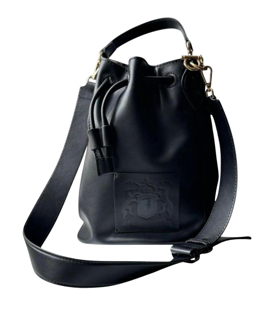 TRUSSARDI Черная кожаная сумка через плечо, фото 1