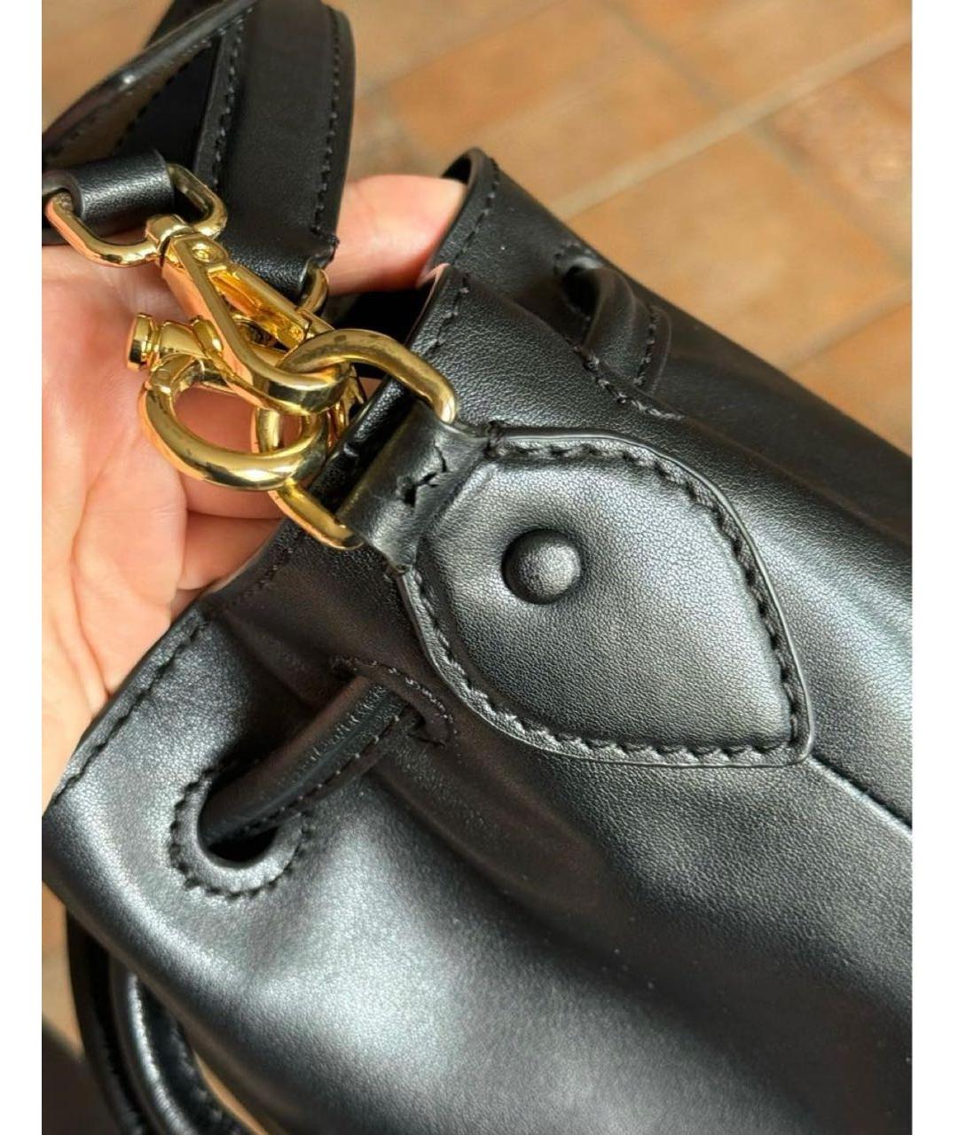 TRUSSARDI Черная кожаная сумка через плечо, фото 8