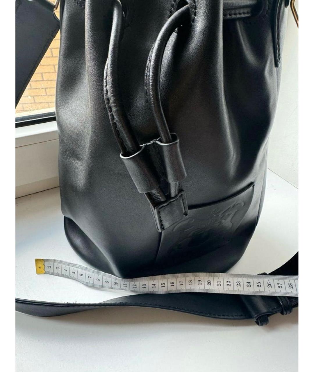 TRUSSARDI Черная кожаная сумка через плечо, фото 3