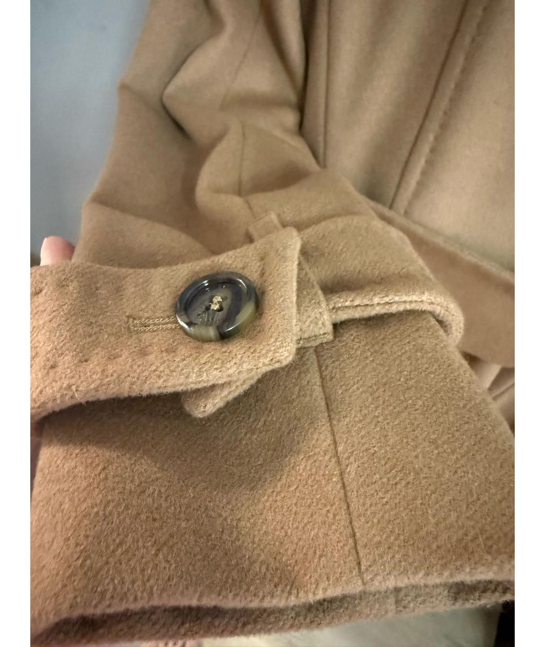 WEEKEND MAX MARA Бежевое шерстяное пальто, фото 4