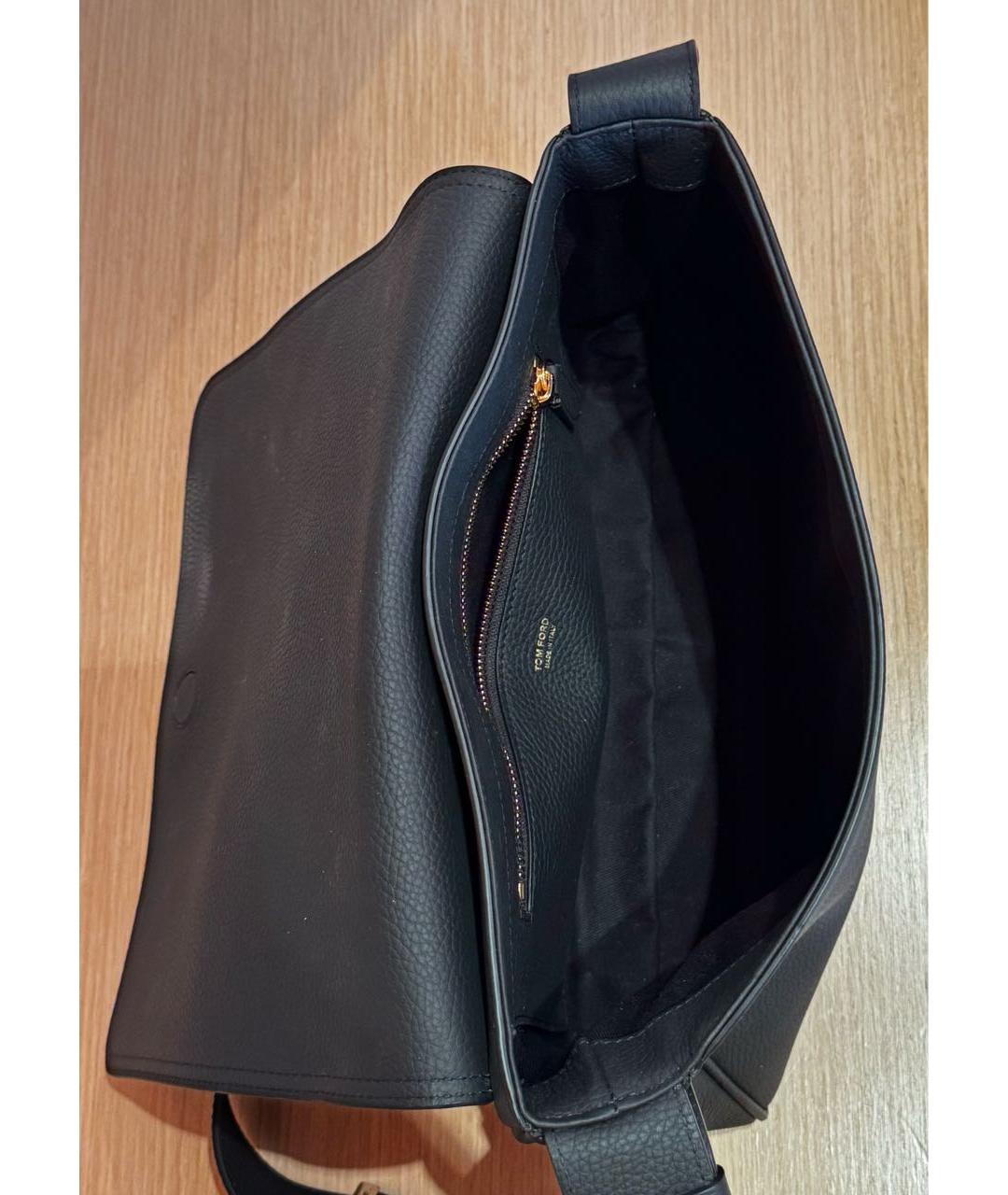 TOM FORD Черная кожаная сумка через плечо, фото 4