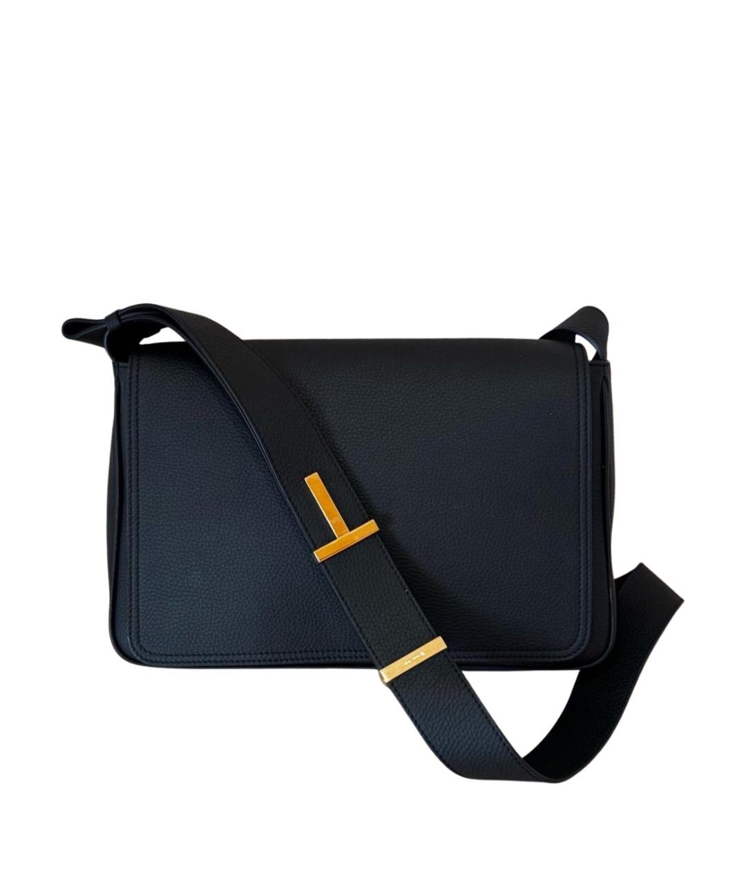 TOM FORD Черная кожаная сумка через плечо, фото 1