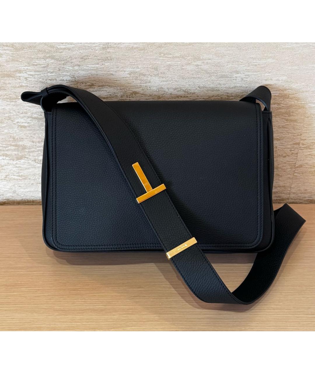 TOM FORD Черная кожаная сумка через плечо, фото 8