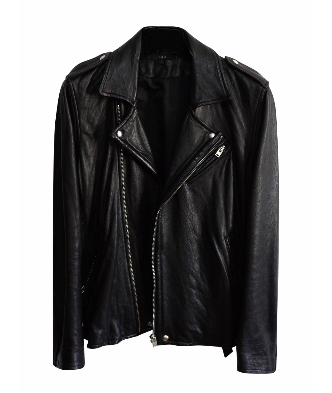 IRO Черная кожаная куртка, фото 1