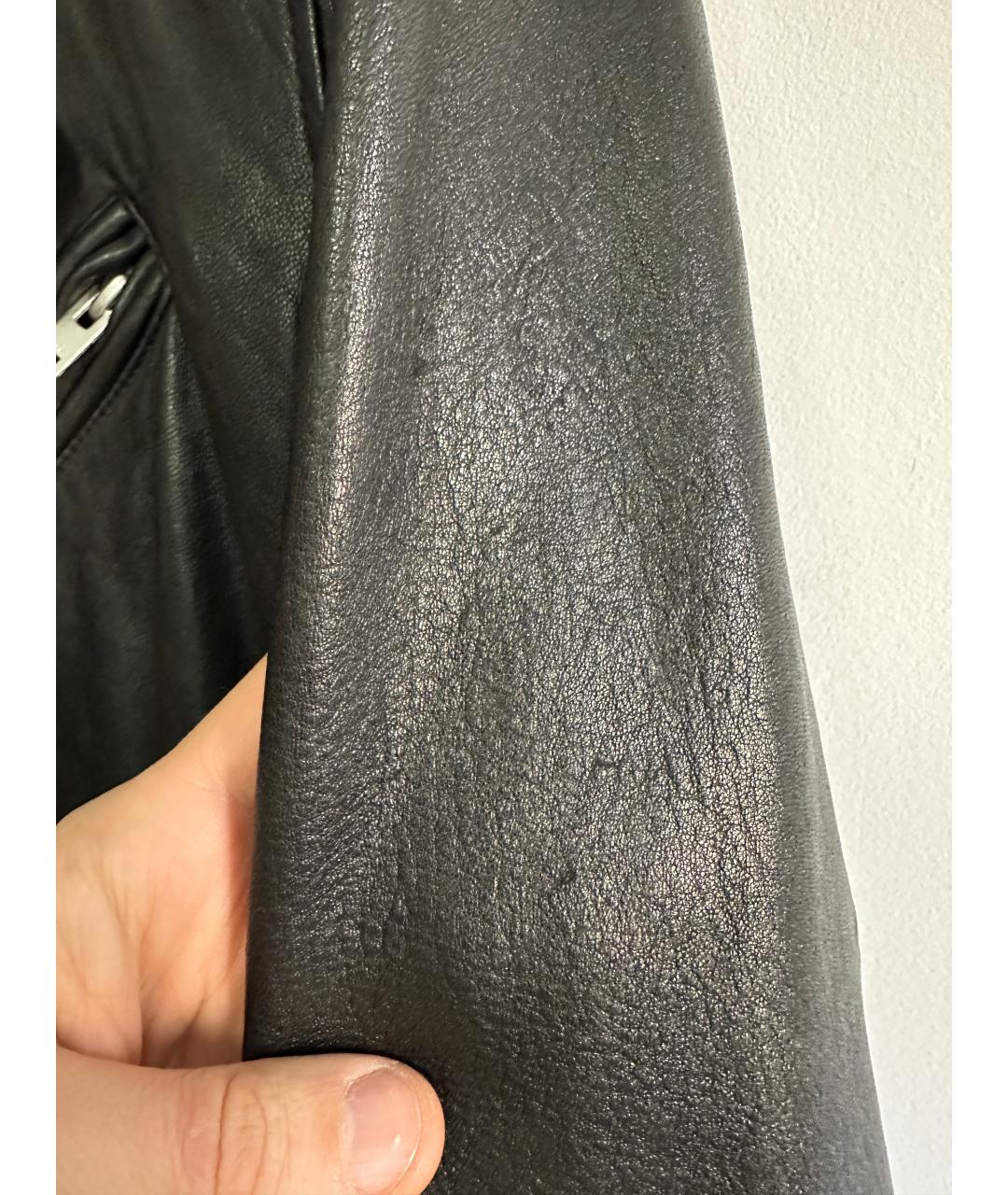 IRO Черная кожаная куртка, фото 8