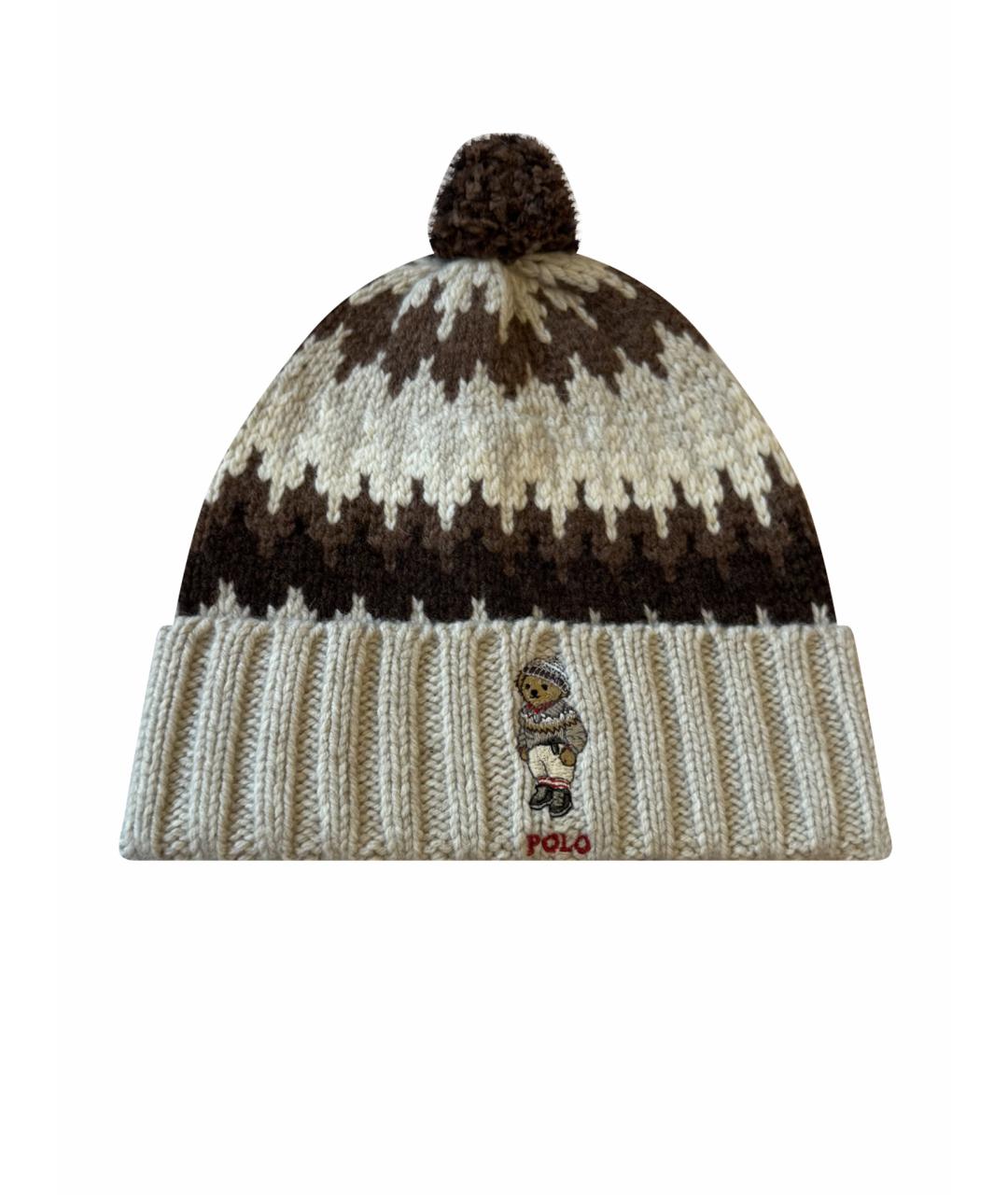 POLO RALPH LAUREN Бежевая шерстяная шапка, фото 1