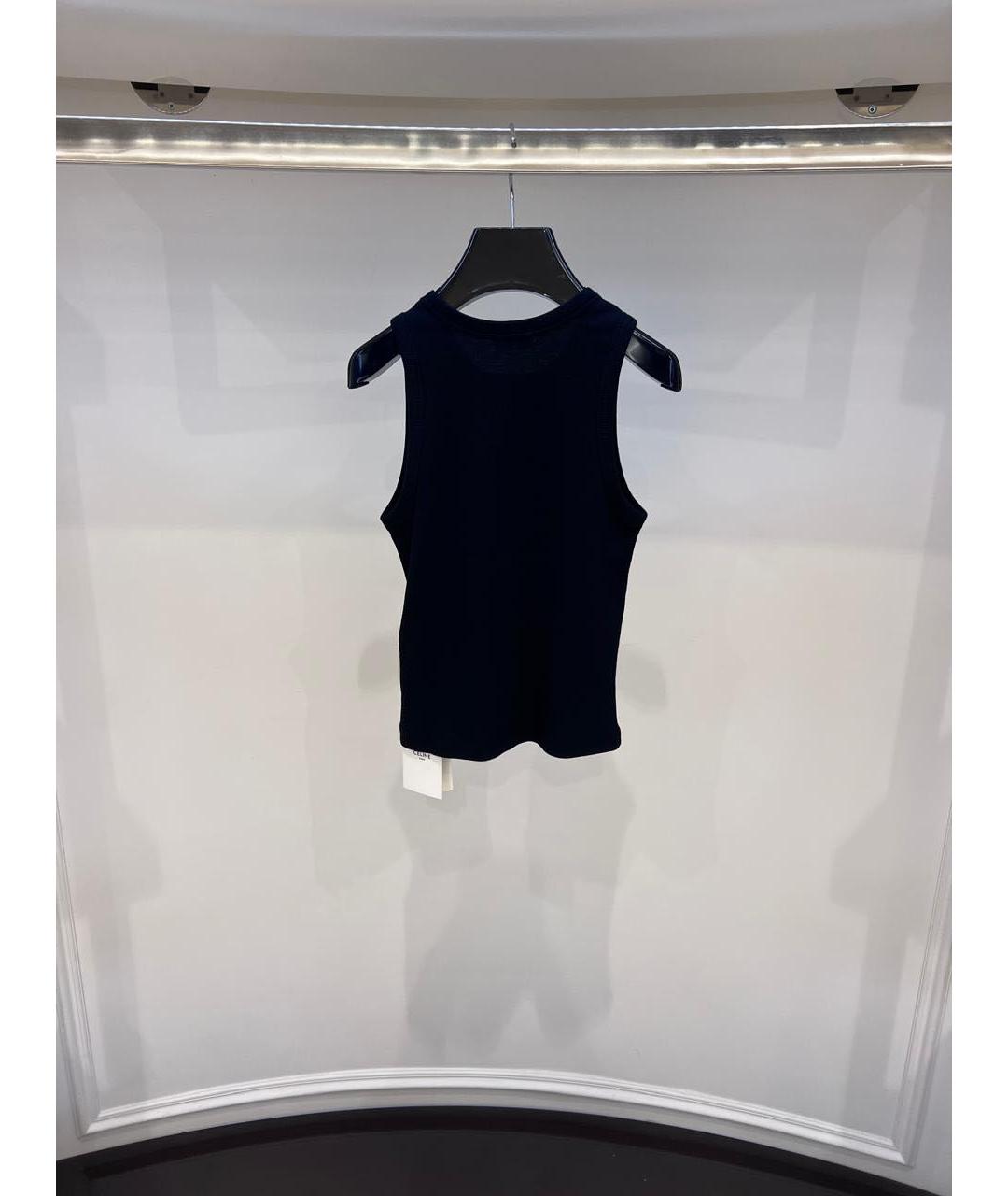 CELINE Темно-синяя хлопковая майка, фото 2