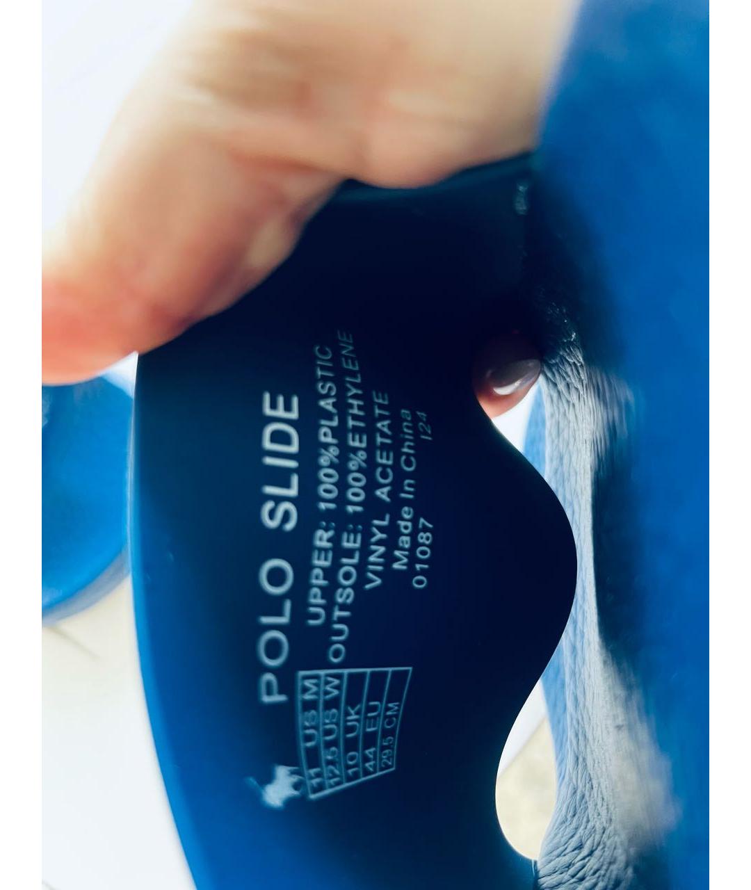 RALPH LAUREN Темно-синие резиновые шлепанцы, фото 8