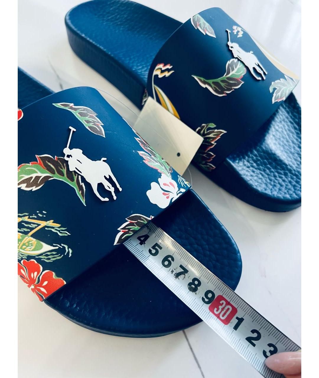 RALPH LAUREN Темно-синие резиновые шлепанцы, фото 6