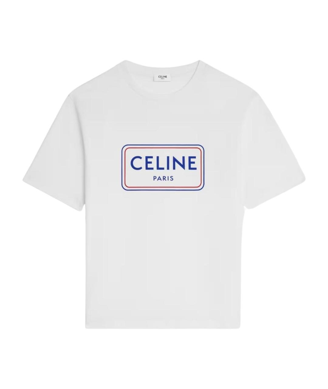 CELINE Белая хлопковая футболка, фото 1