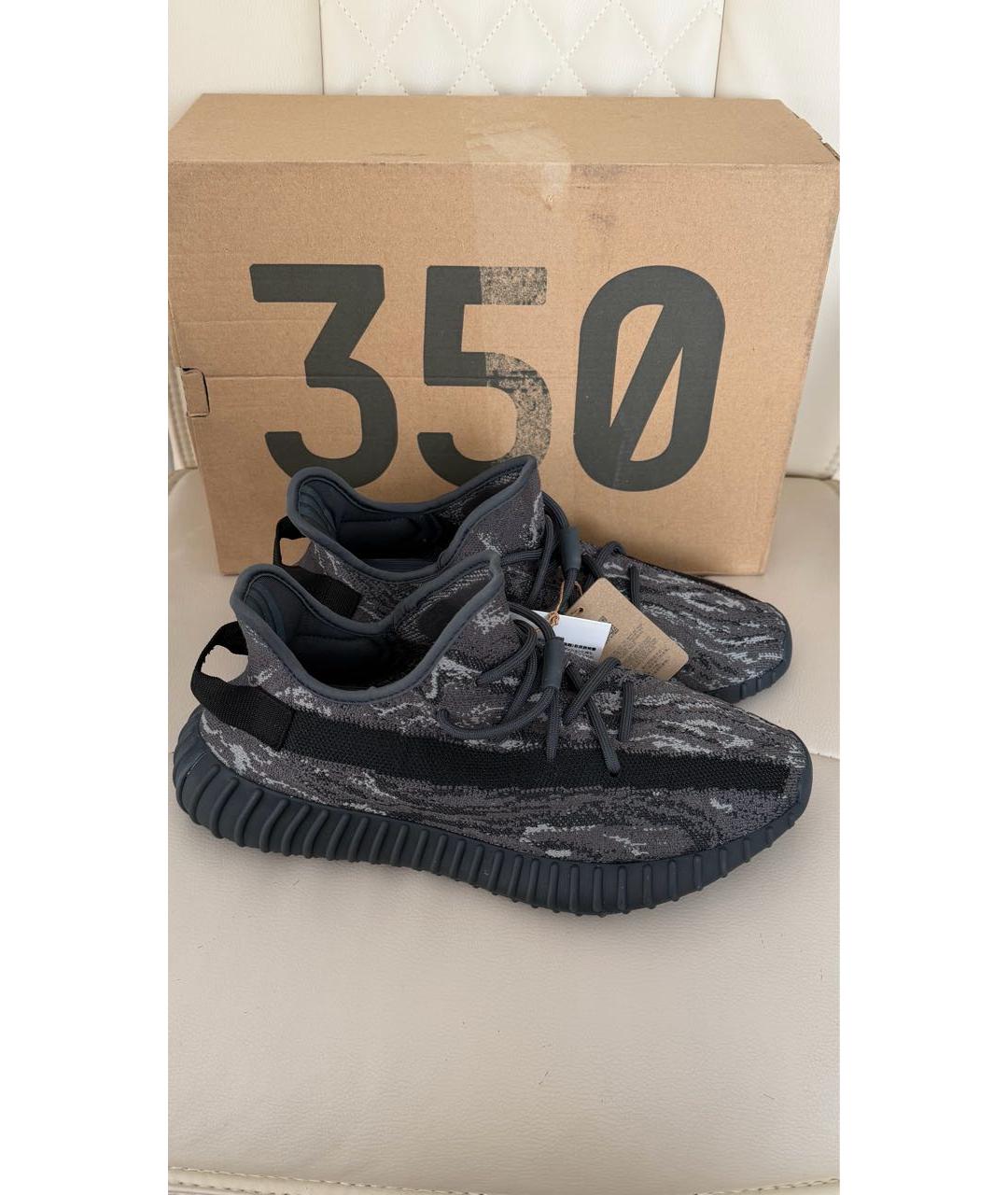 ADIDAS YEEZY Серые текстильные низкие кроссовки / кеды, фото 3