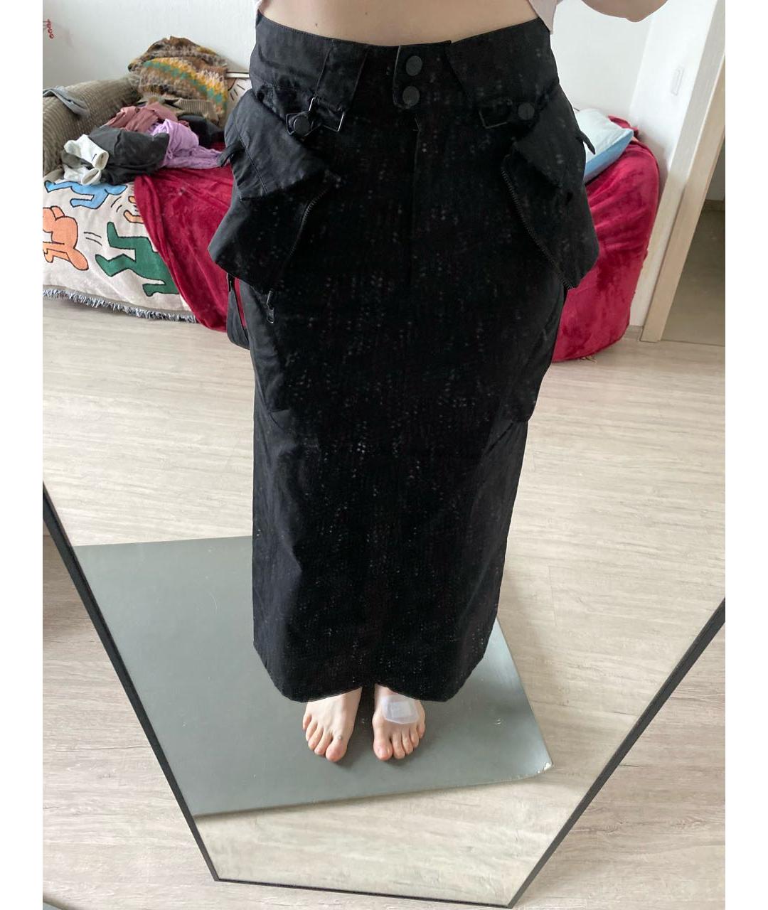 Hyein Seo Черная хлопковая юбка макси, фото 4